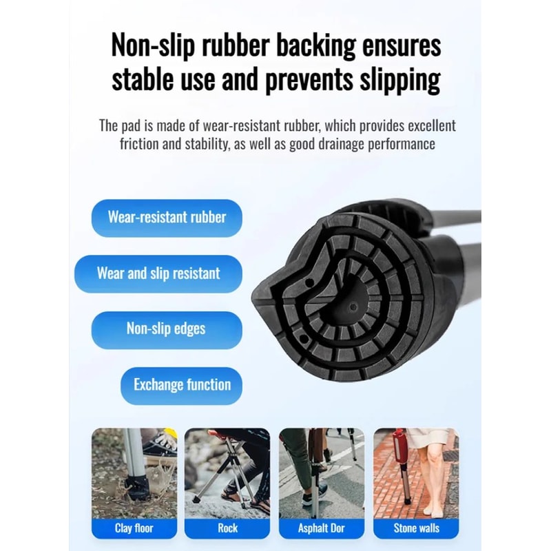 Lightweight Folding Cane With Seat Portable Mobility Aid Comfort 4