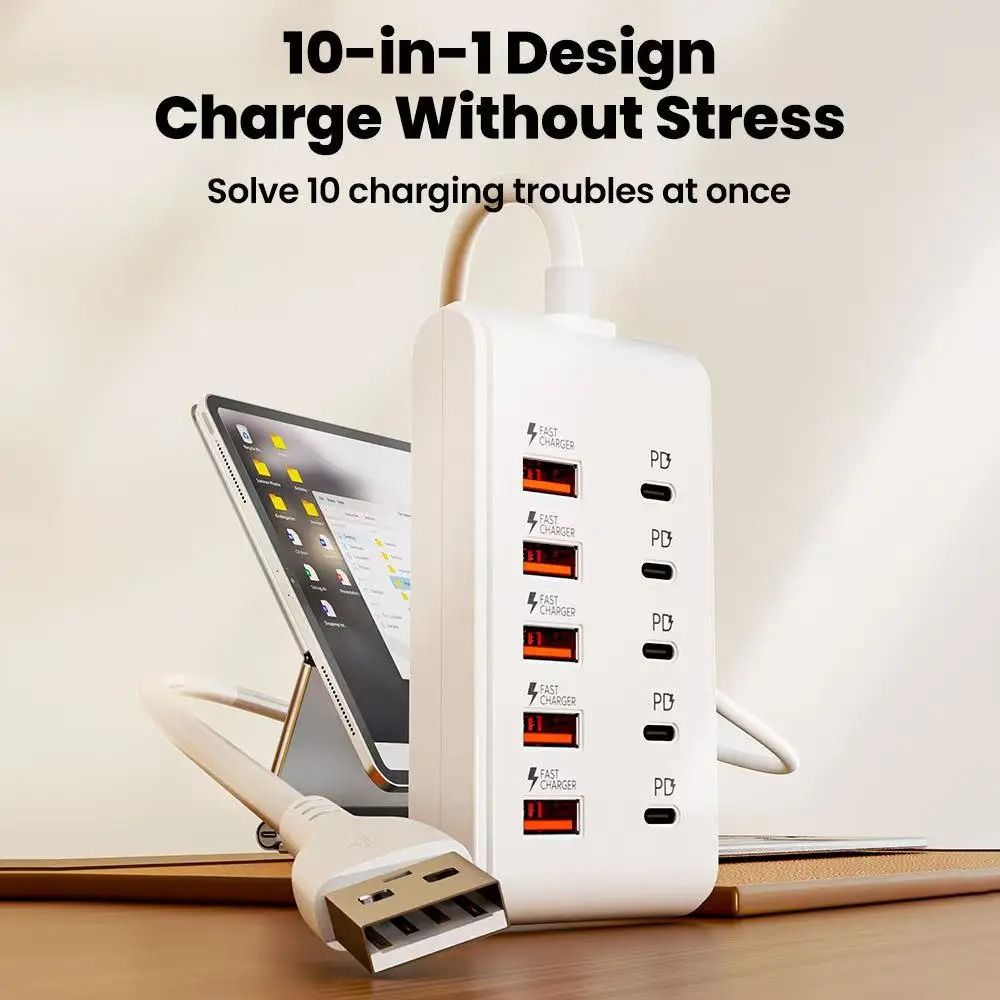 10 In 1 Universal High Capacity Desktop Power Strip 2