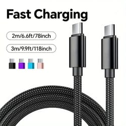 60w high speed power delivery usb c to usb c data cable