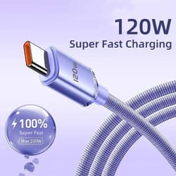120w ultra fast 6a high current usb c charging cable