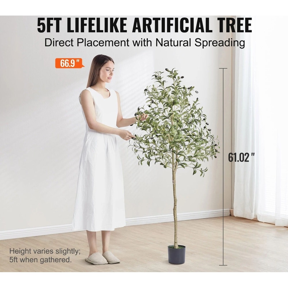 Mediterranean Style Artificial Olive Tree With Potted Base 1