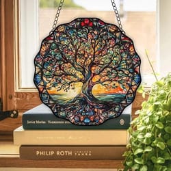 artistic tree of life round acrylic wall decoration