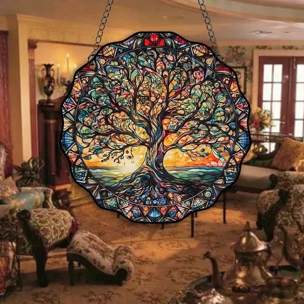Artistic Tree Of Life Round Acrylic Wall Decoration 1