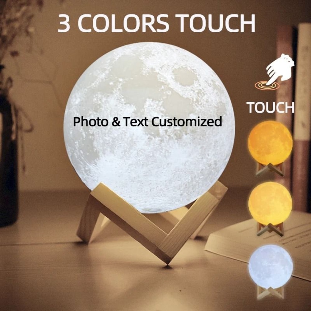 Personalized 3D Printed Custom Moon Lamp Night Light 7