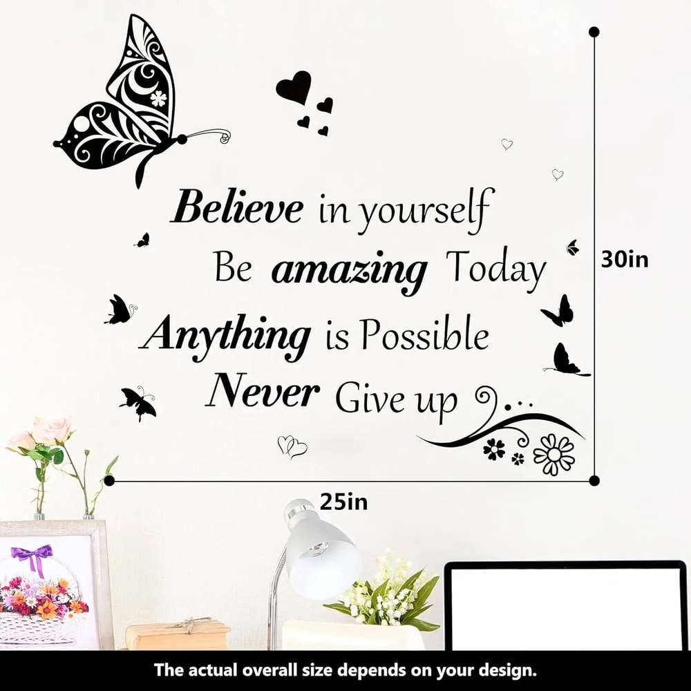 Inspirational Butterfly Motivational Quote Wall Decals 4