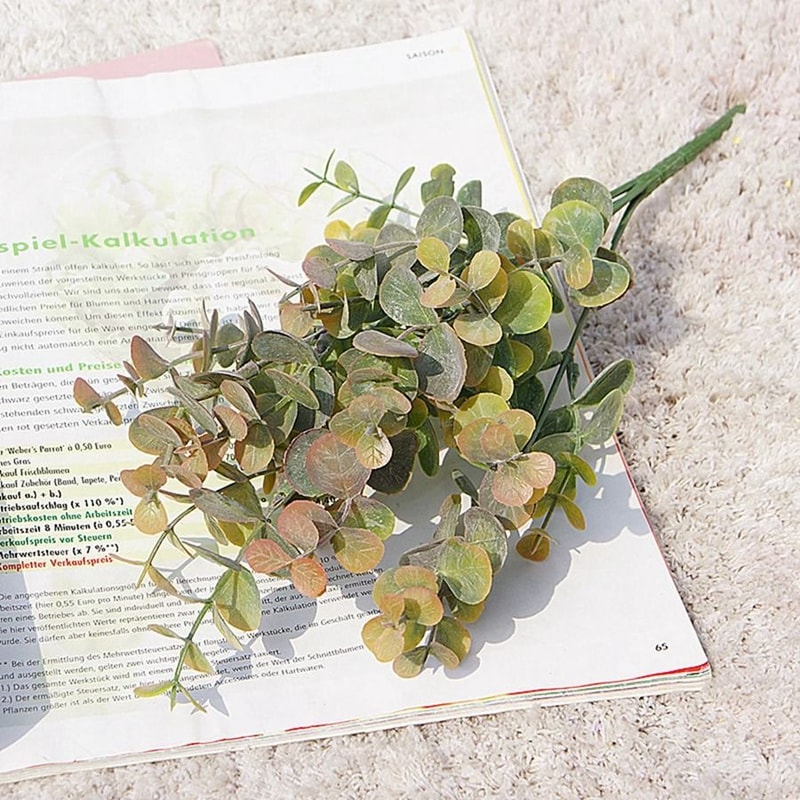 Sophisticated Artificial Green Eucalyptus Decorative Stem 14