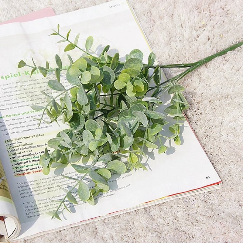 Sophisticated Artificial Green Eucalyptus Decorative Stem 15