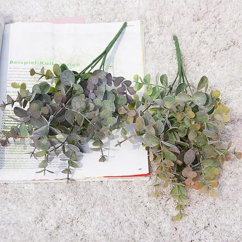 Sophisticated Artificial Green Eucalyptus Decorative Stem 1