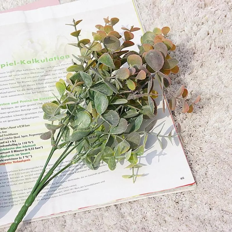 Sophisticated Artificial Green Eucalyptus Decorative Stem 5