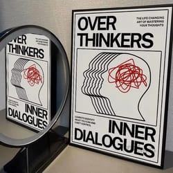 modern abstract "open your mind" blue waves art print