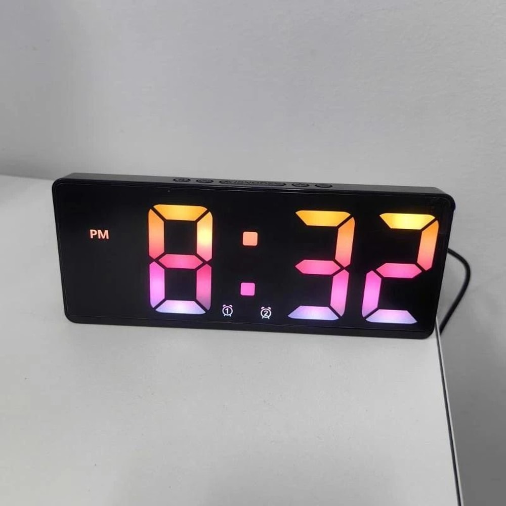 Smart Voice Controlled Mirror LED Digital Alarm Clock 12