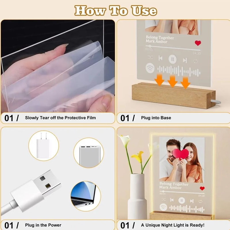 Customized Spotify Interactive Music Plaque Photo Frame 5