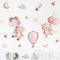 Whimsical Architectural Pink Bear And Balloon Nursery Wall Decals 0