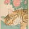 Japanese Retro Aesthetic Tabby Cat Bathroom Canvas Art 11