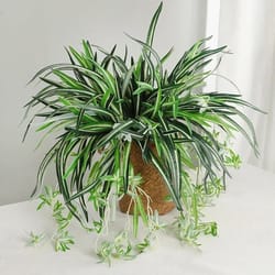 hanging artificial orchid leaf greenery