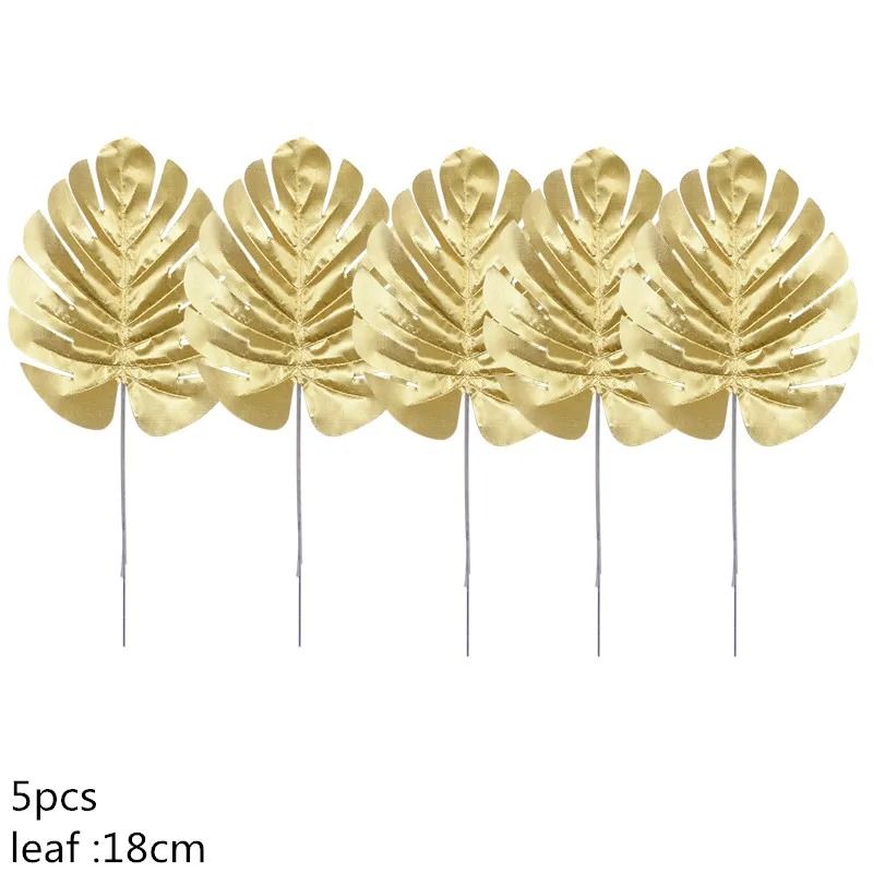 Artificial Gold And Green Tropical Palm Leaves 7