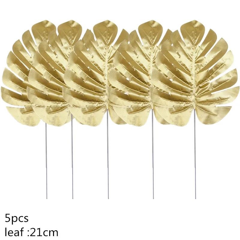Artificial Gold And Green Tropical Palm Leaves 8