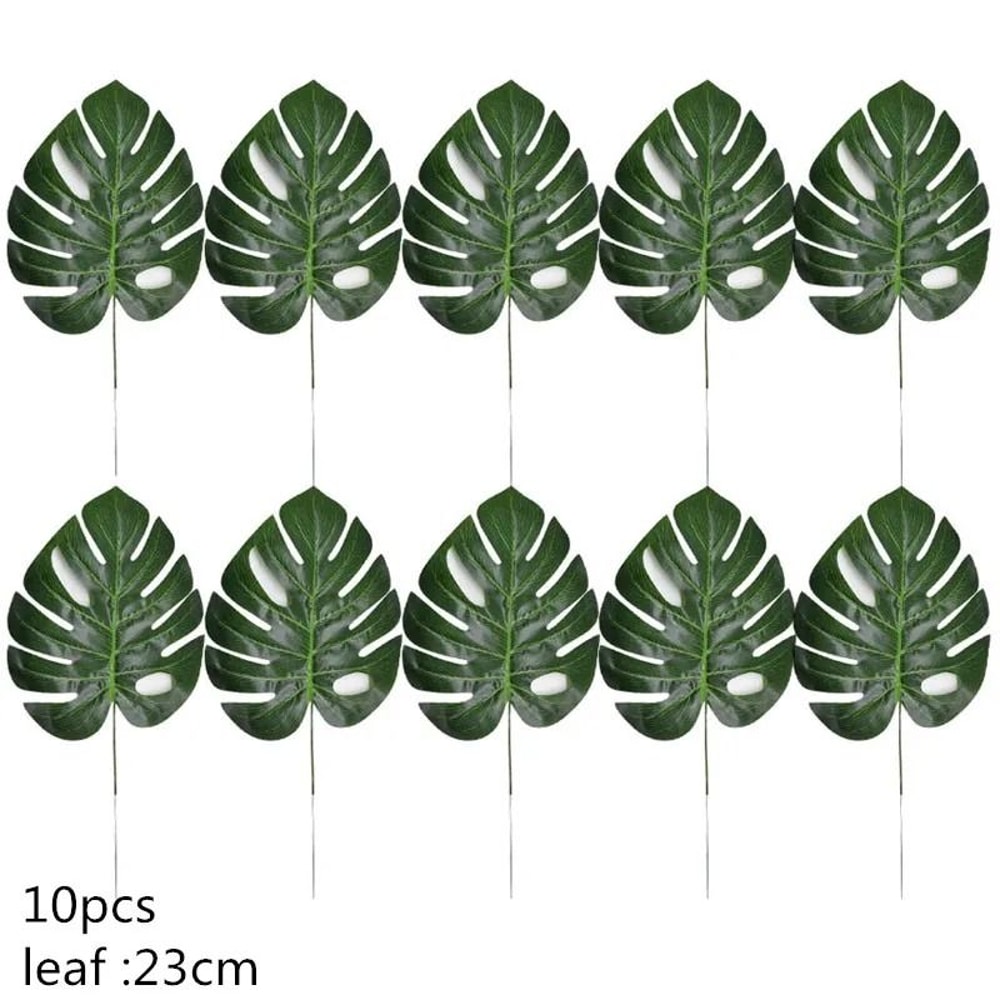 Artificial Gold And Green Tropical Palm Leaves 13