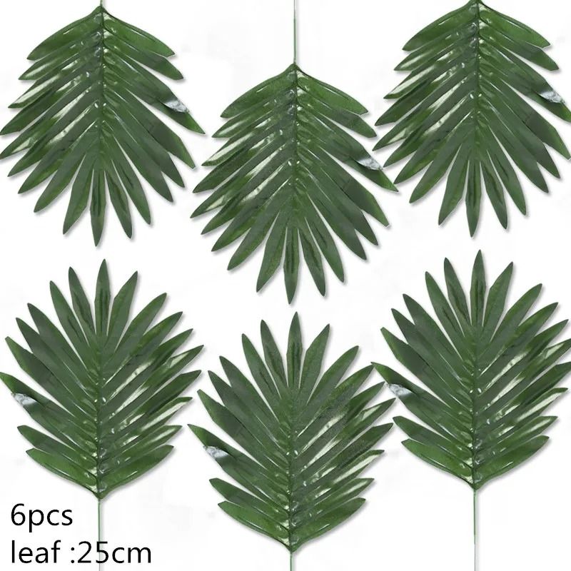 Artificial Gold And Green Tropical Palm Leaves 15