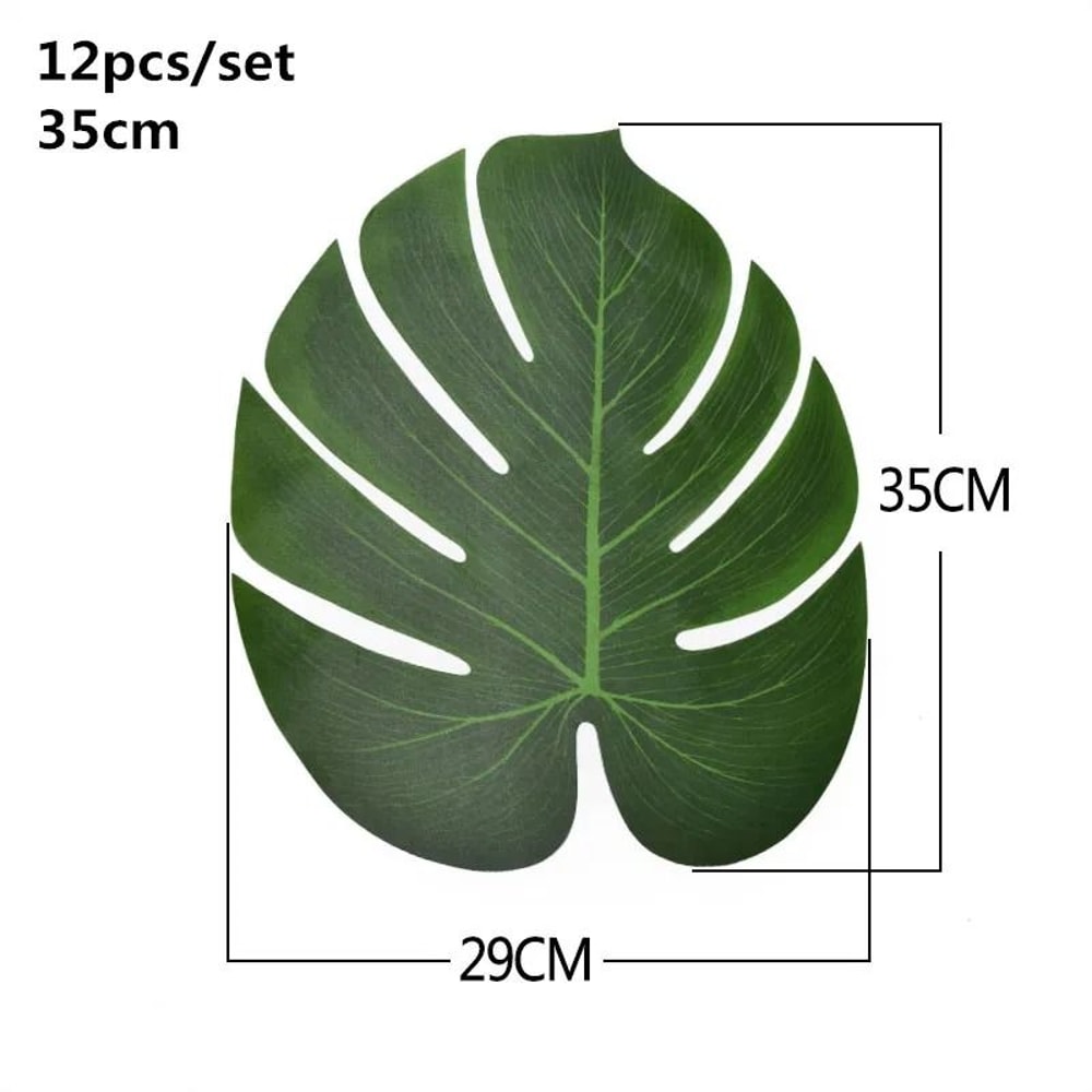 Artificial Gold And Green Tropical Palm Leaves 17