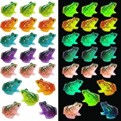 miniature luminous resin frog collection