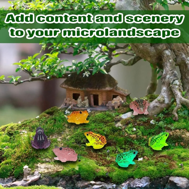 Miniature Luminous Resin Frog Collection 4