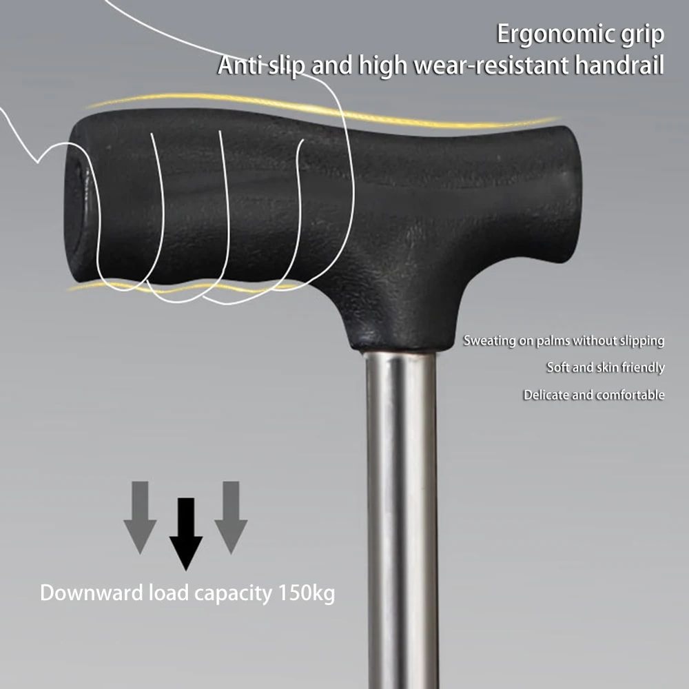 Lightweight Folding Cane With Seat Portable Mobility Aid Comfort 2