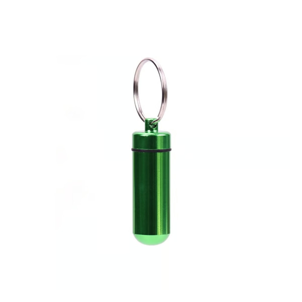 Emergency keychain pill container for travel