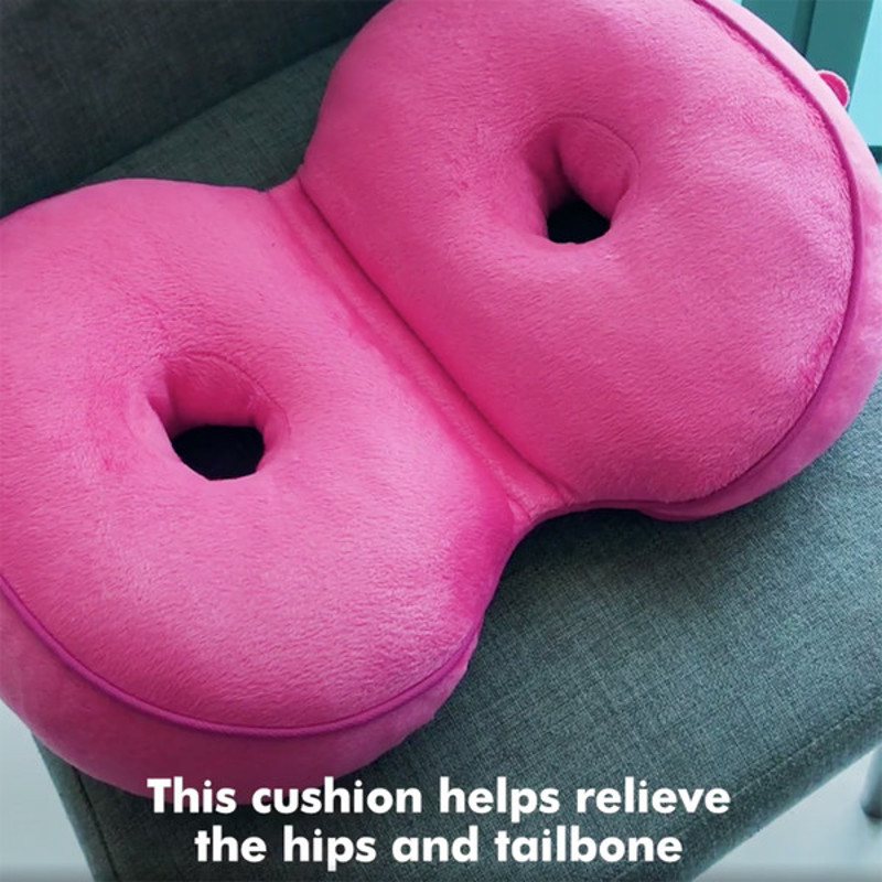 Ergonomic Hip Cushion Posture Corrector - Soft Plush Cover, Air-Ventilated, Foldable Design for Office & Home Use 4