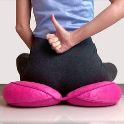 Ergonomic Hip Cushion Posture Corrector - Soft Plush Cover, Air-Ventilated, Foldable Design for Office & Home Use