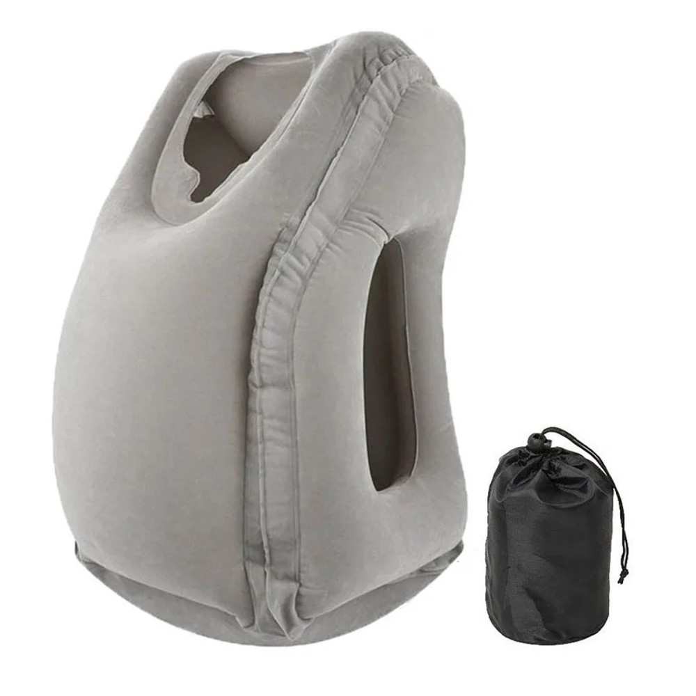 Inflatable Travel Pillow gray
