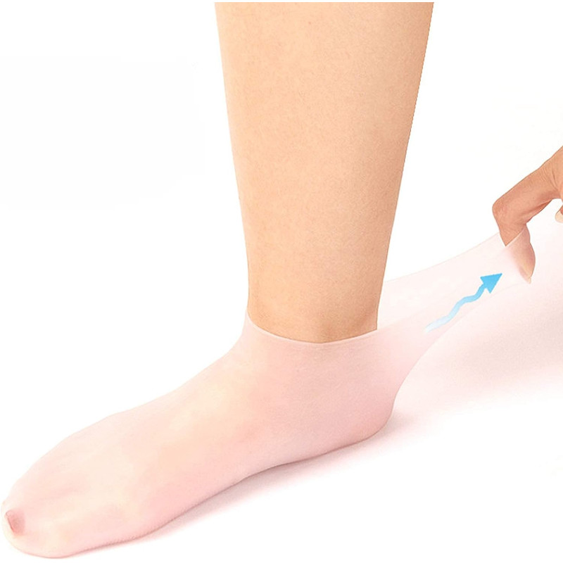 Moisturizing Foot Mask Exfoliating Silicone Socks Reusable AntiCrack Protection For Soft Feet 3