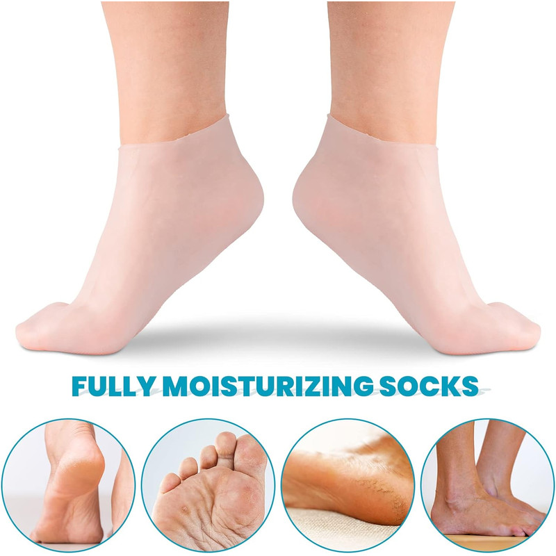 Moisturizing Foot Mask Exfoliating Silicone Socks Reusable AntiCrack Protection For Soft Feet 2