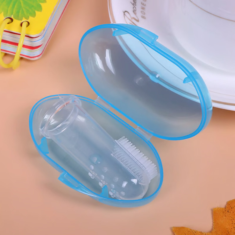 Nontoxic silicone finger brush for infants
