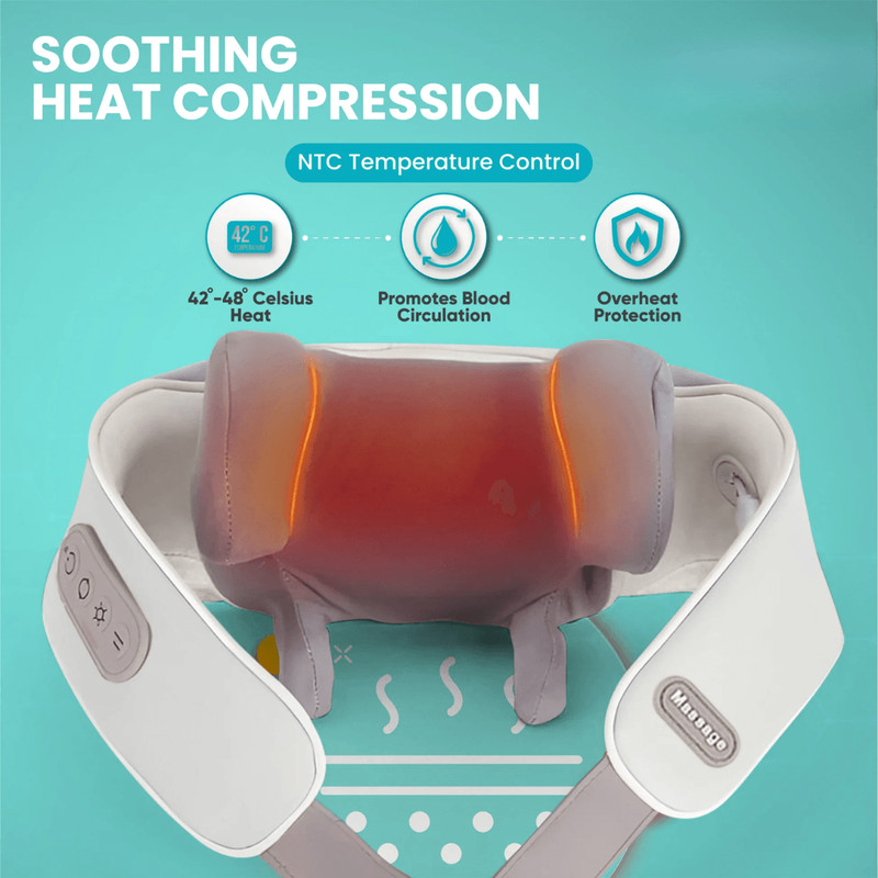 Neck Shoulder Heat Massager Therapeutic Relaxation Tool Perfect Wellness Gift 1