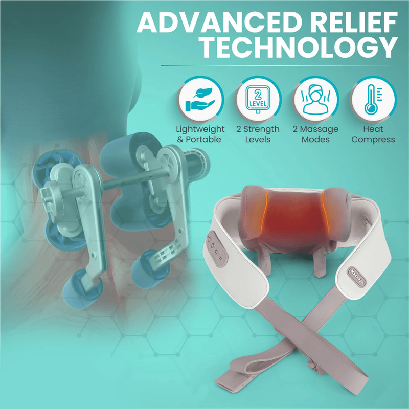 Neck Shoulder Heat Massager Therapeutic Relaxation Tool Perfect Wellness Gift 3