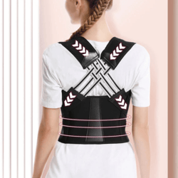 adjustable shoulder posture corrector brace for women & kids, breathable back support belt for better alignment