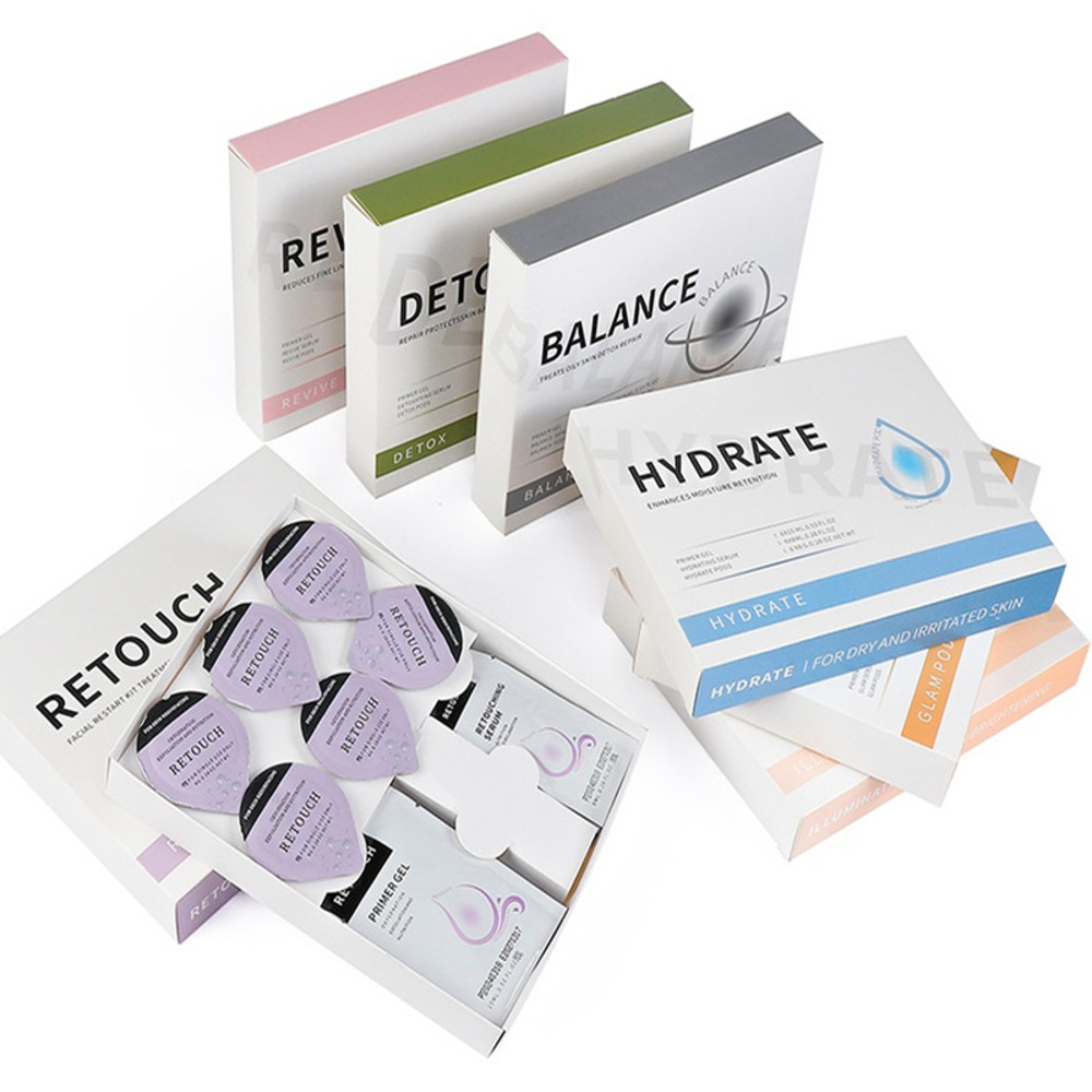 Glam Revive Hydrate Detox Illuminate Kit, Facial Aqua CO2 Serum Gels for Youthful Skin