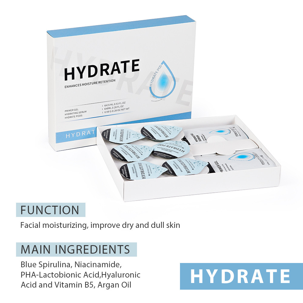 Glam Revive Hydrate Detox Illuminate Kit, Facial Aqua CO2 Serum Gels for Youthful Skin