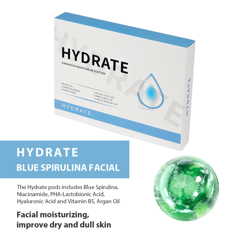 Glam Revive Hydrate Detox Illuminate Kit, Facial Aqua CO2 Serum Gels for Youthful Skin