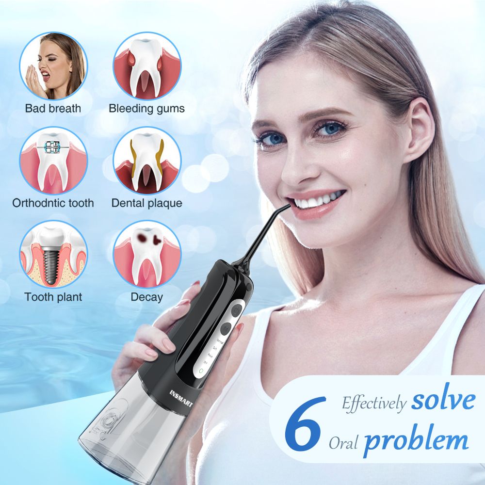 Cordless Oral Irrigator Water Flosser Teeth Whitening  Waterproof Dental Flosser Portable Water Jet 0