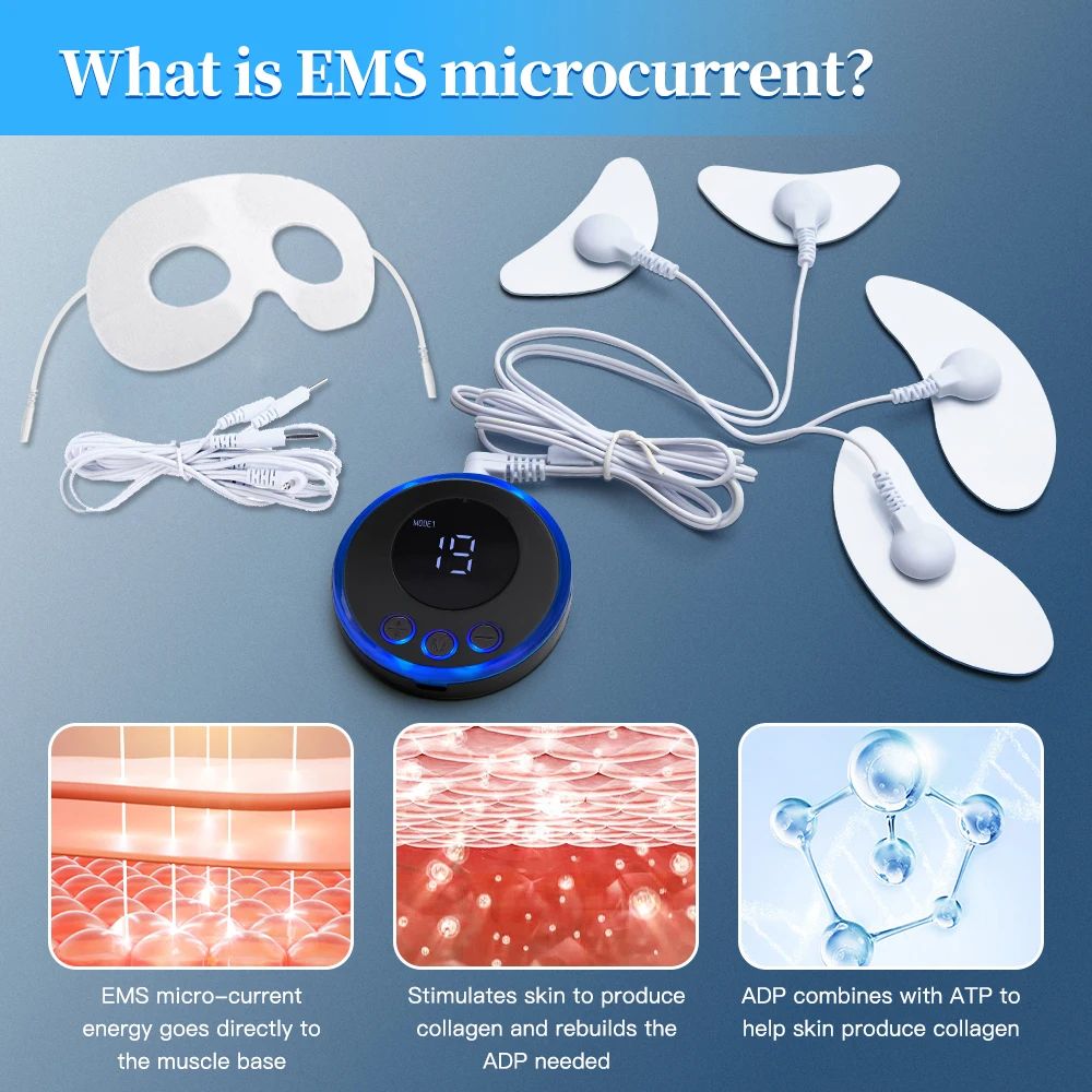 Microcurrent EMS Face Massager  Facial Lifting  Skin Care Tool For Dark Circles  Wrinkles 4