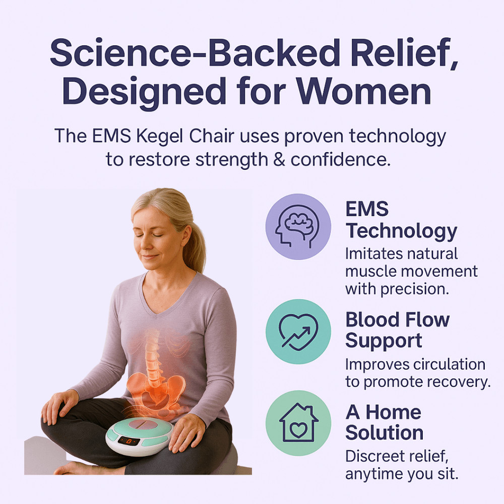 EMS Kegel Chair, Pelvic Floor Muscle Stimulation Machine for Incontinence Treatment & Postpartum Repair