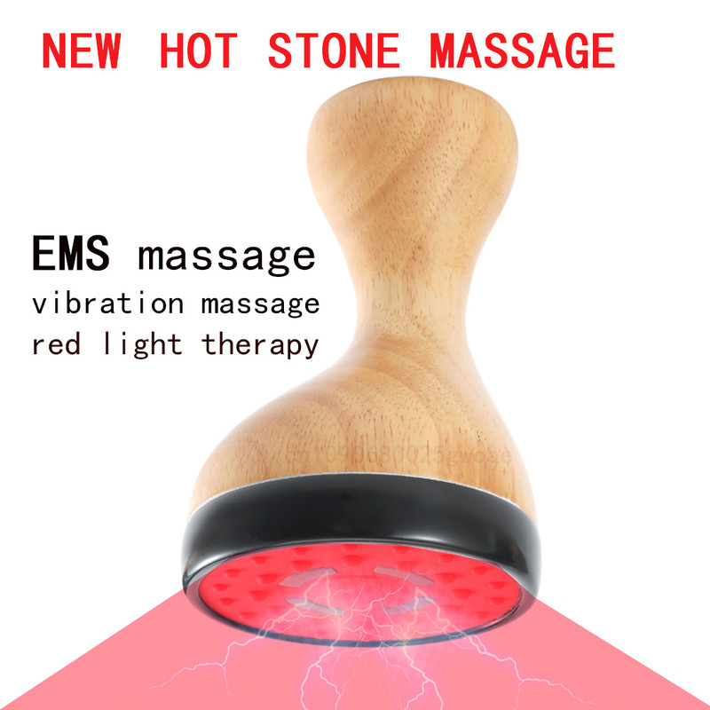 EMS Hot Stone Cellulite Remover Massager with Red Light Therapy & Vibration Lymphatic Drainage