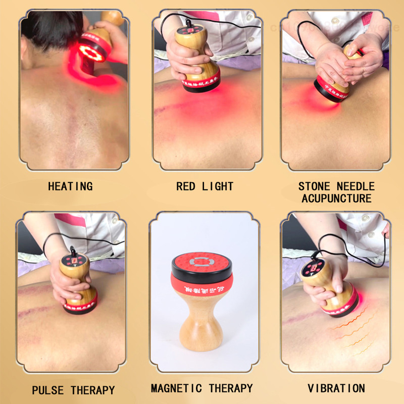 EMS Hot Stone Cellulite Remover Massager with Red Light Therapy & Vibration Lymphatic Drainage