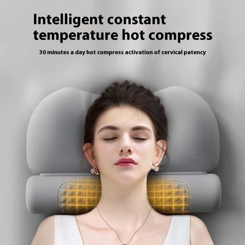 Upgraded Wormwood Hot Compress Cervical Pillow, Heating Cylinder Neck Support for Protecting Cervical Spine & Sleep Aid