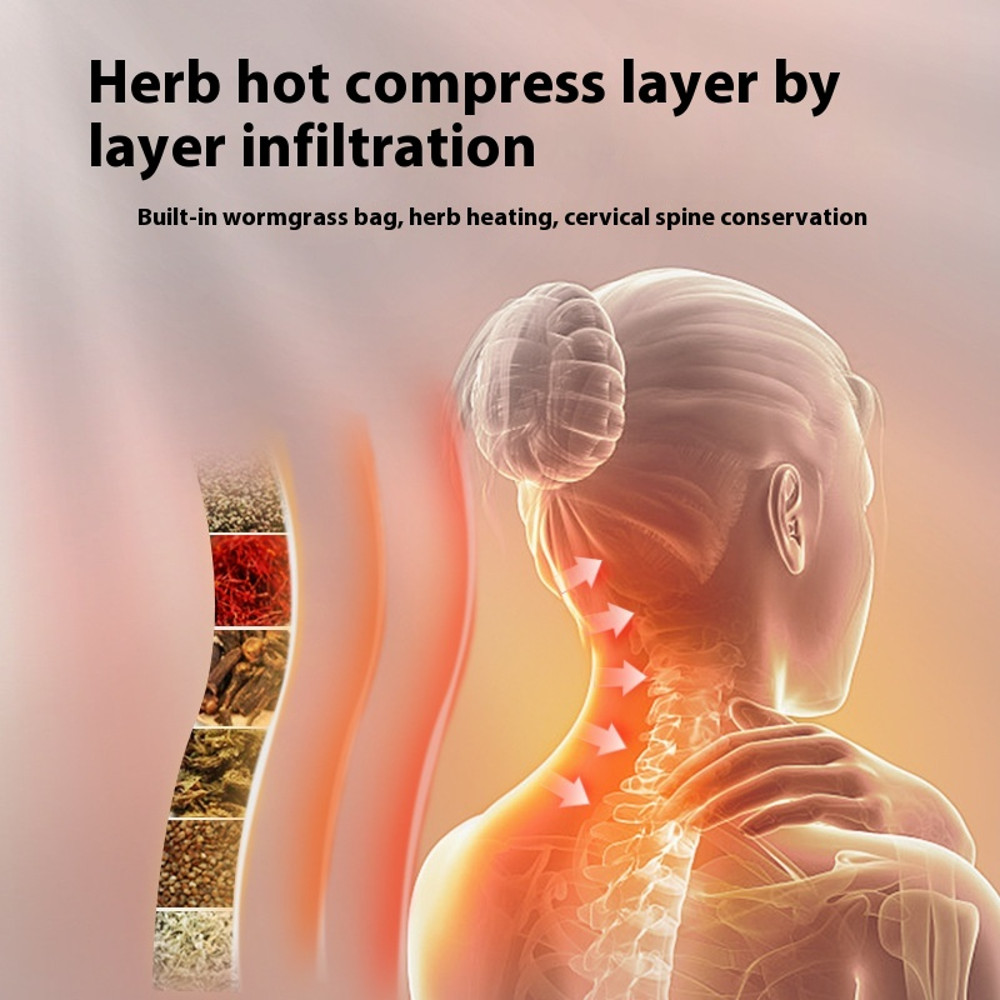 Upgraded Wormwood Hot Compress Cervical Pillow, Heating Cylinder Neck Support for Protecting Cervical Spine & Sleep Aid