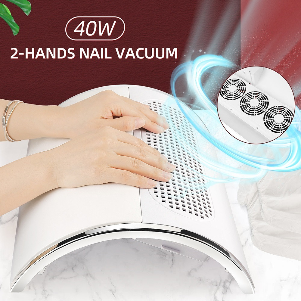 Professional 3 Fans Powerful Suction Nail Dust Collector 40W Fan Nail Vacuum Cleaner Nail Dust Extr 0