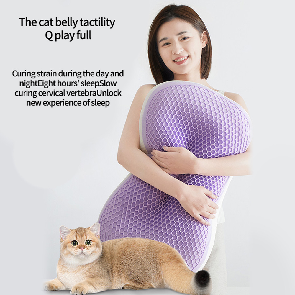 Relief Pressure Cat Belly Pillow For Cervical Protection Sleep Aid Super Soft And Comfortable Neck 5