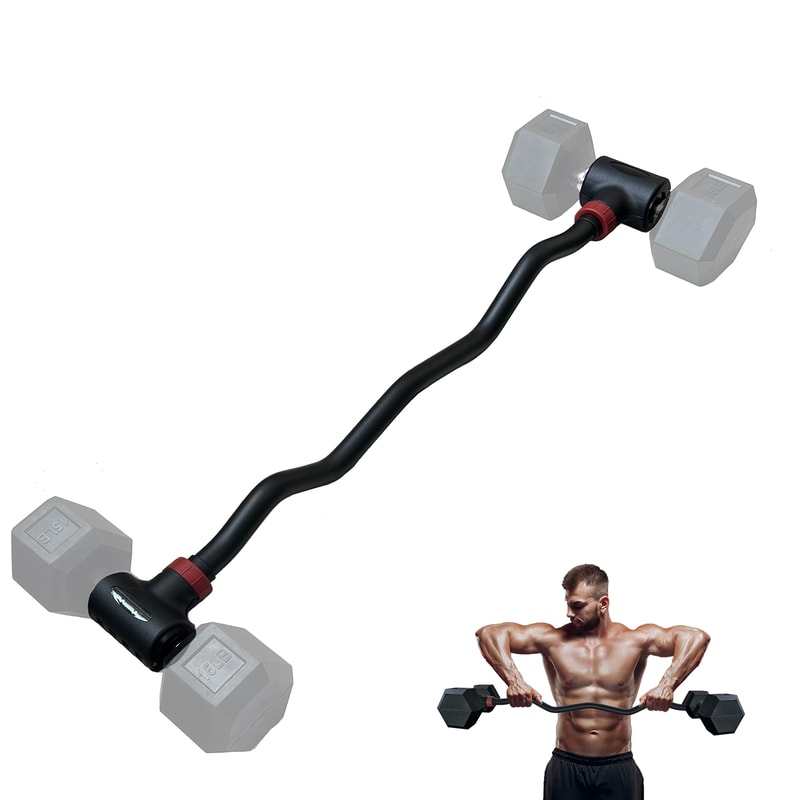 Adjustable Dumbbell Converter to Barbell Set Heavy-Duty Weightlifting Bar